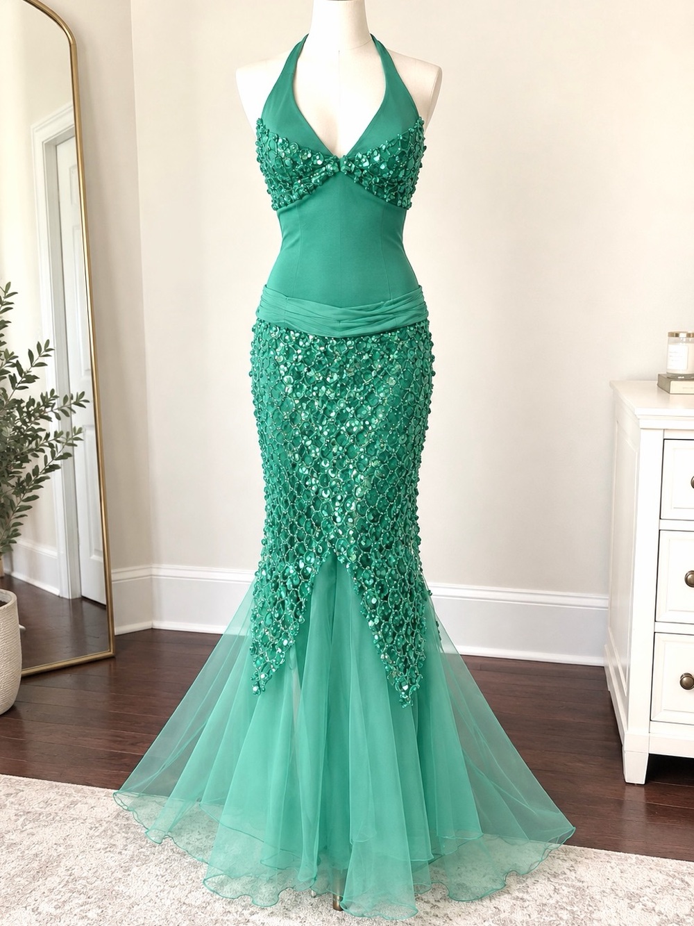 Charades Sequin Mermaid Costume Ariel Halloween Costume NEW Medium